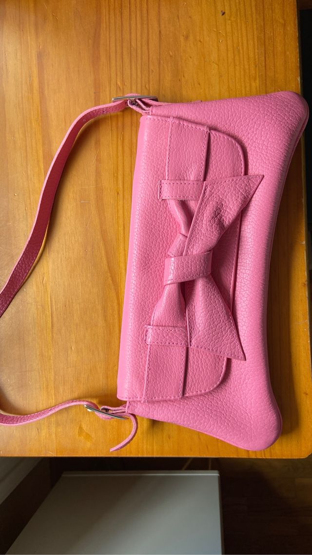 Bolso rosa de piel