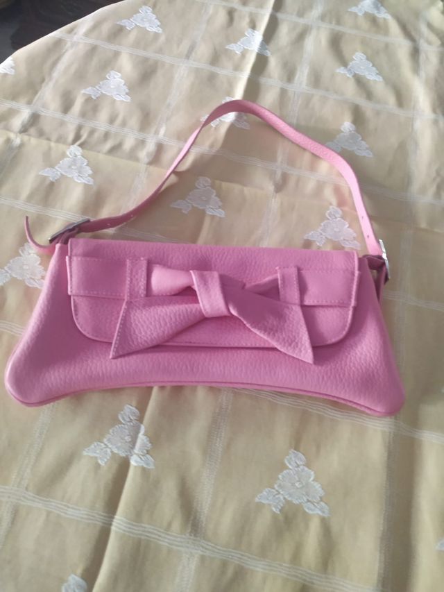 Bolso rosa de piel