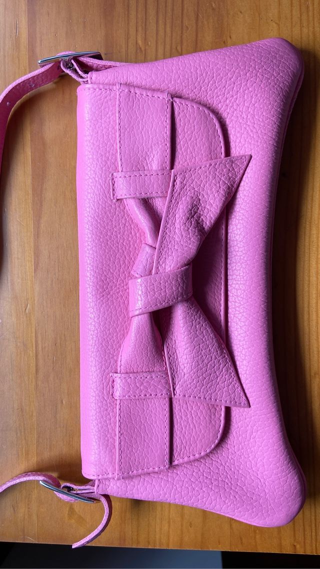 Bolso rosa de piel
