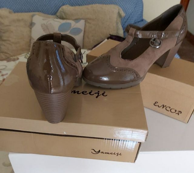 ZAPATOS TACON ANTE Y CHAROL NUEVA TEMPORADA TACÓN 