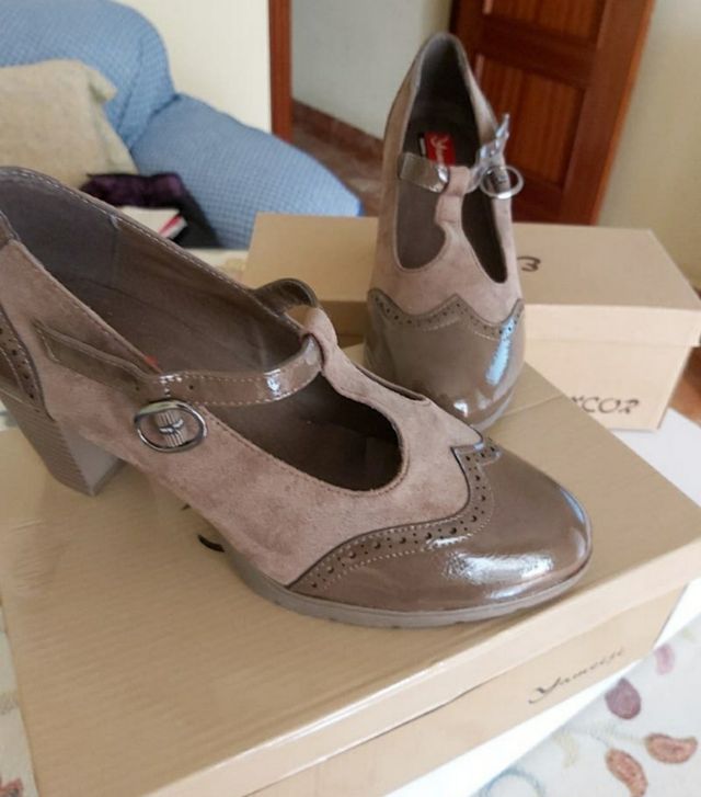 ZAPATOS TACON ANTE Y CHAROL NUEVA TEMPORADA TACÓN 