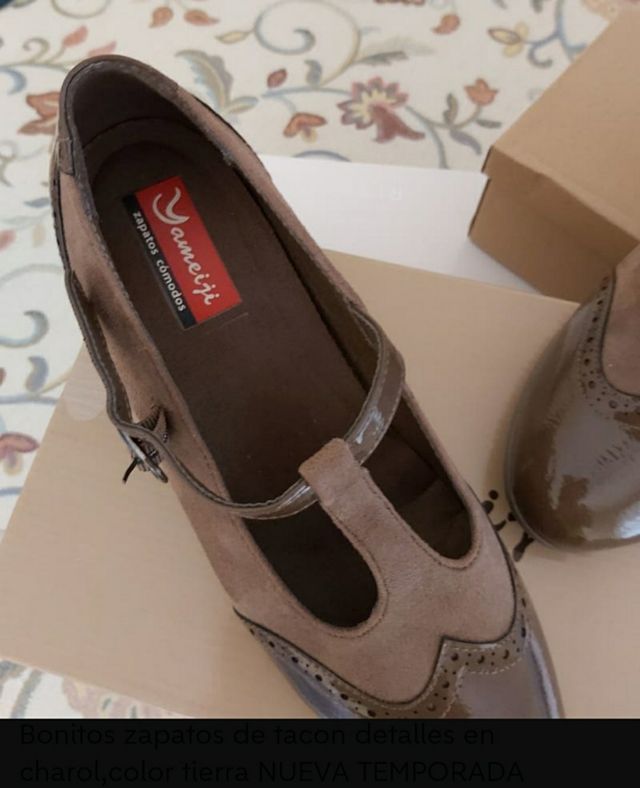 ZAPATOS TACON ANTE Y CHAROL NUEVA TEMPORADA TACÓN 