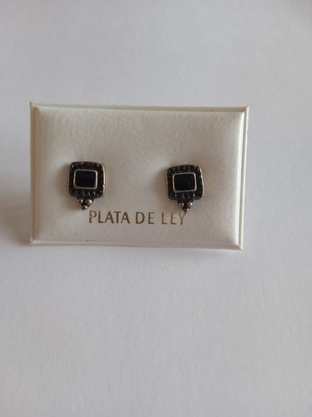 Pendientes plata de ley envejecida