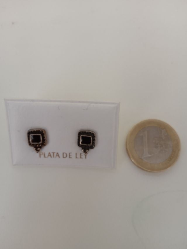 Pendientes plata de ley envejecida
