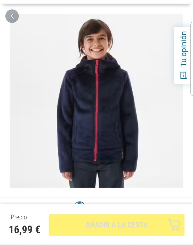 Talla 14 años. Chaqueta polar calida Quechua