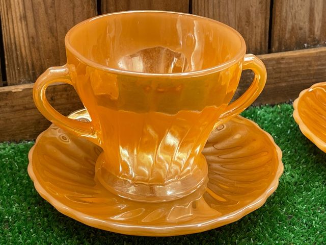 JUEGO DE CAFÉ Y AZUCARERO ANCHOR HOCKING AÑOS 50