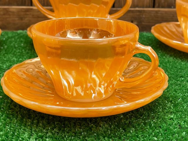 JUEGO DE CAFÉ Y AZUCARERO ANCHOR HOCKING AÑOS 50