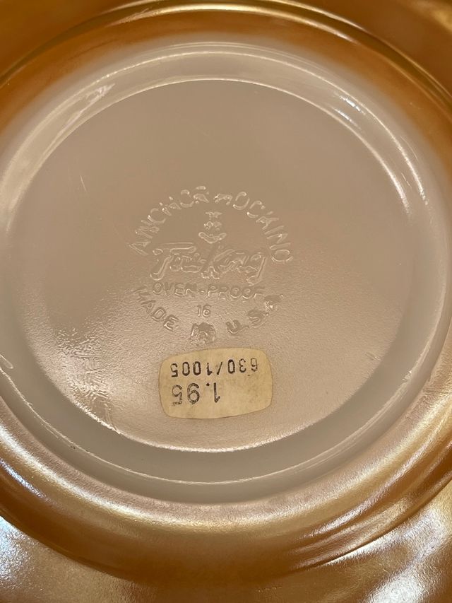 JUEGO DE 6 PLATOS POSTRE ANCHOR HOCKING AÑOS 50