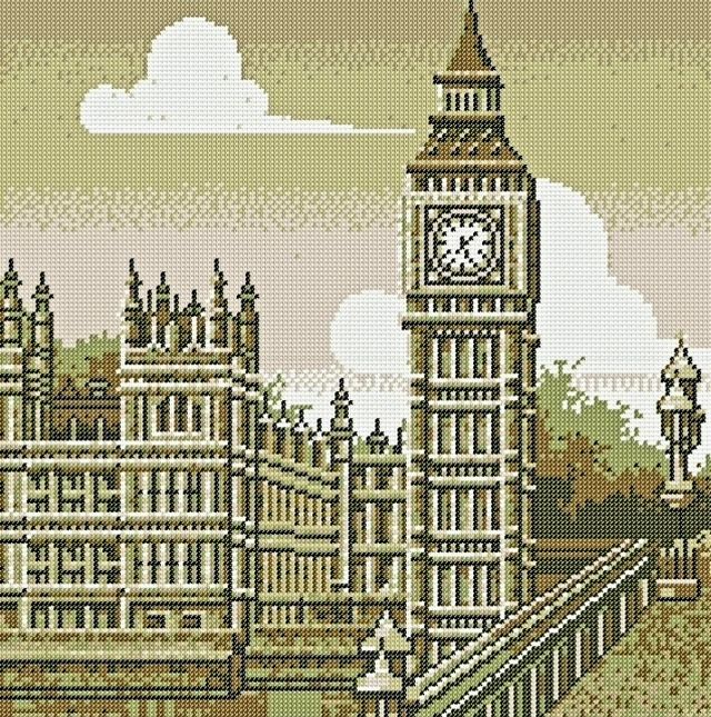 Londres en punto de cruz por encargo