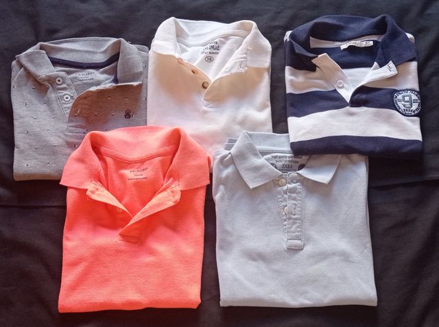 Lote polos niño de manga corta.Talla 6
