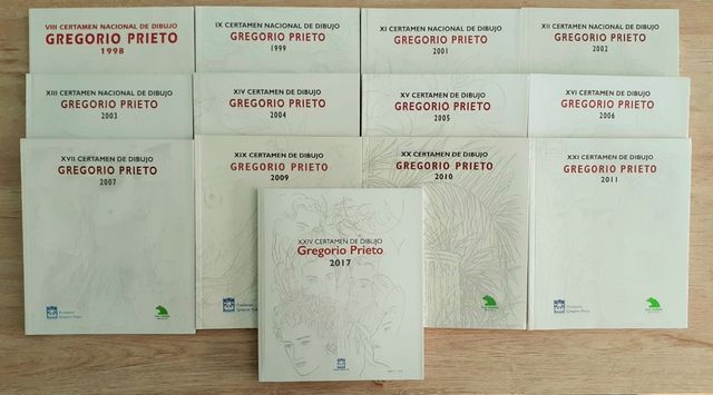 13 catálogos CERTAMEN DIBUJO GREGORIO PRIETO