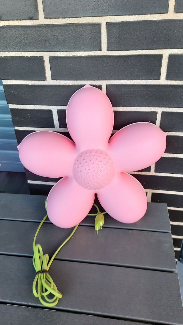 Lampara flor rosa y verde