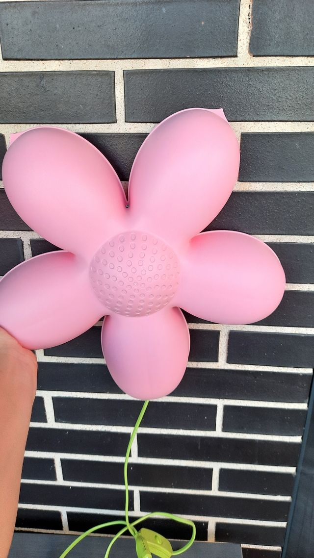 Lampara flor rosa y verde