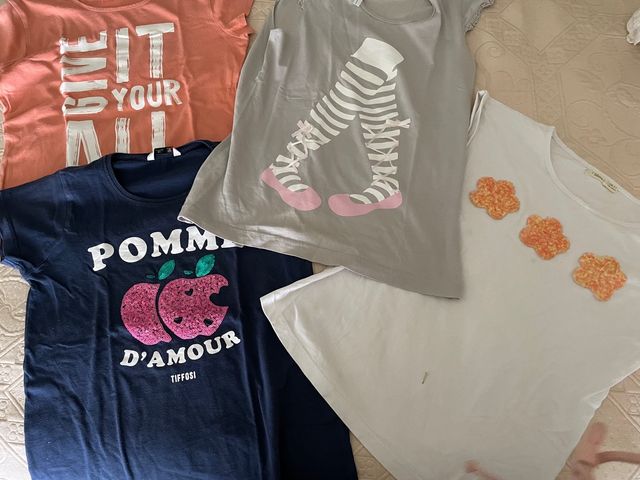 Lote 4 camisetas niña talla 10