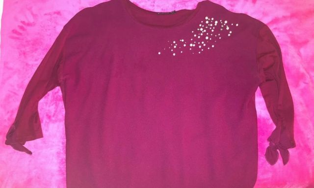 Camisetas media manga verde y burdeos perlas