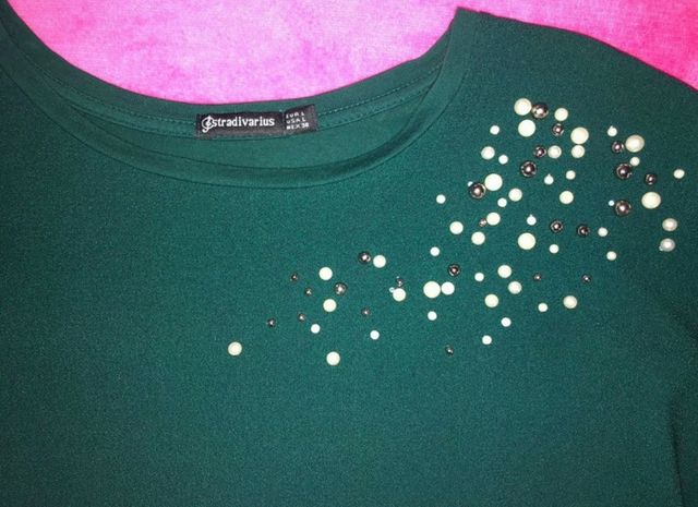 Camisetas media manga verde y burdeos perlas