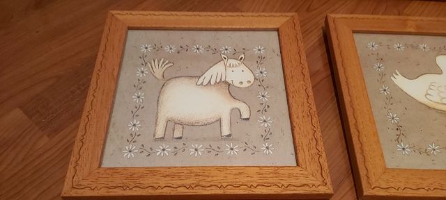 Cuadros animales bebe. 4 cuadros por 15e