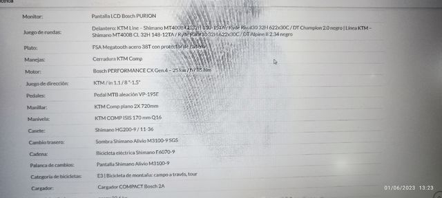 KTM macina 929 talla L 29"