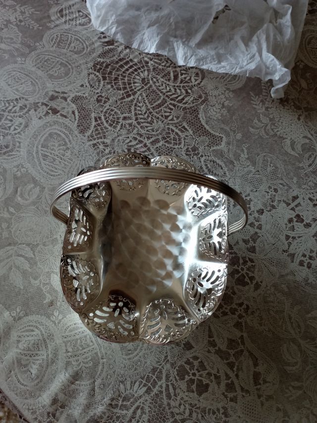 Cesta baño plata nueva