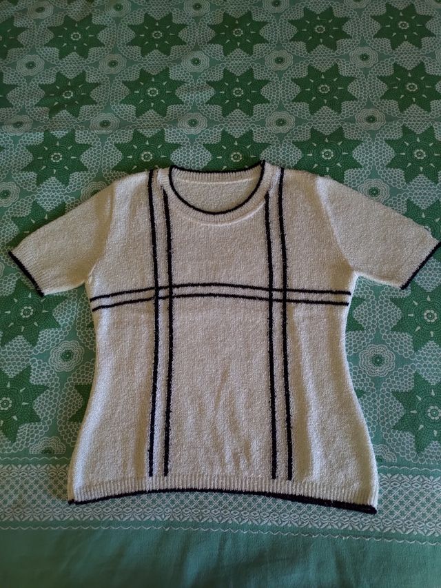 T-shirt bianca righe nere