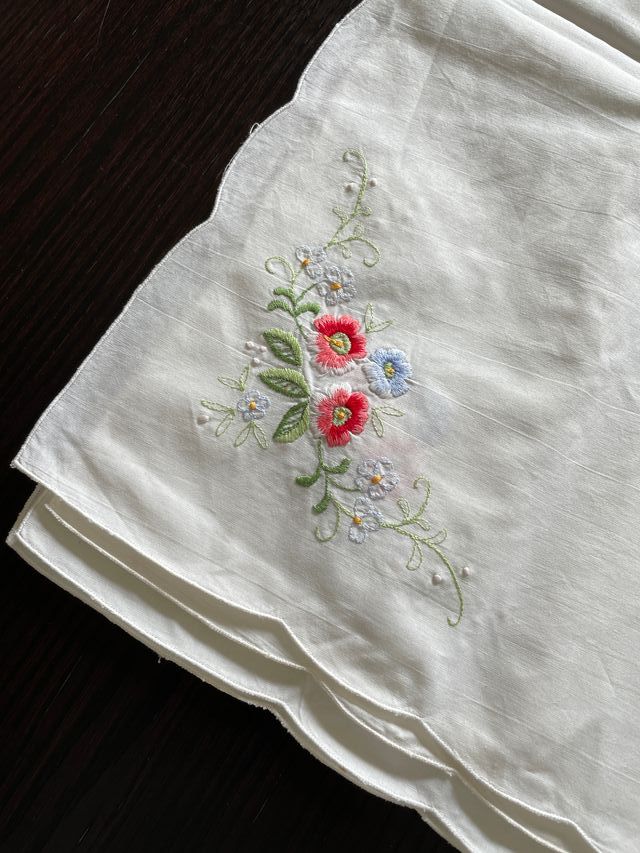 Tovaglia vintage 166x128 con 6 tovaglioli 