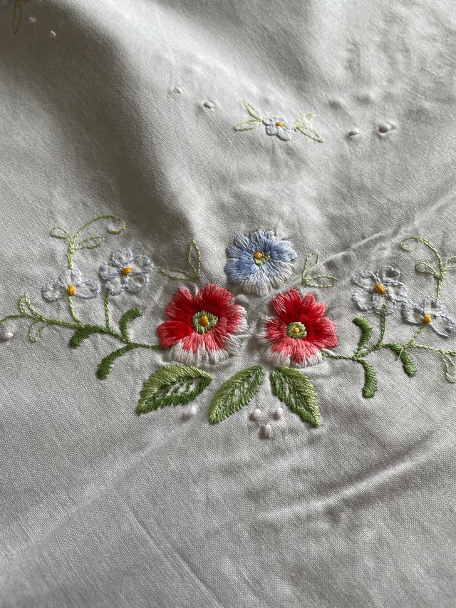 Tovaglia vintage 166x128 con 6 tovaglioli 