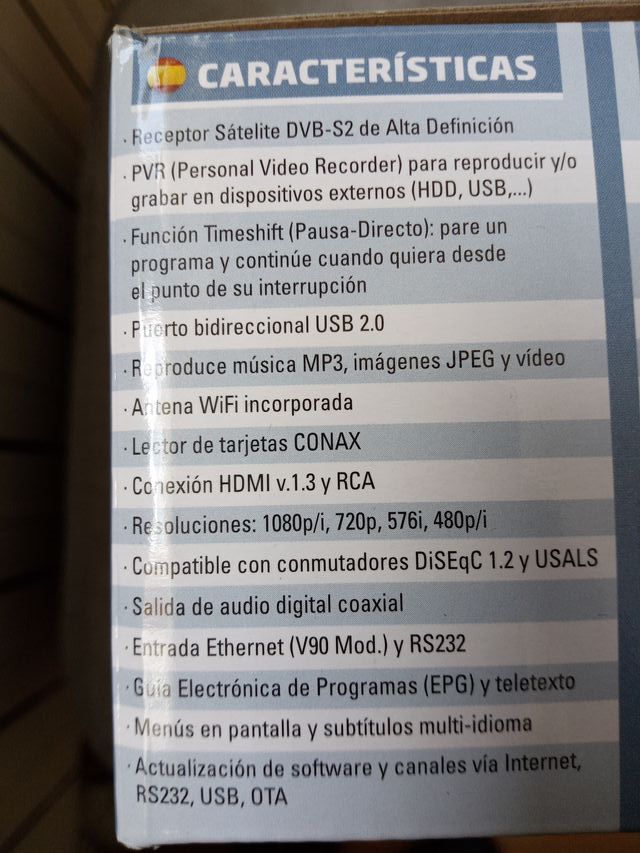 Decodificador satélite HD Engel RS4800Y.