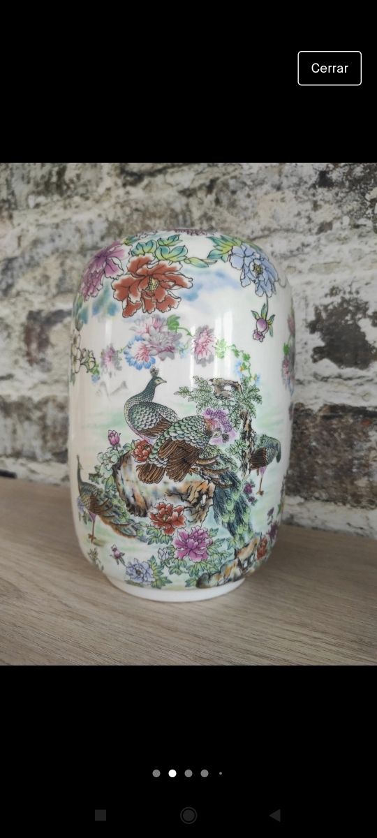 jarrón porcelana motivos orientales