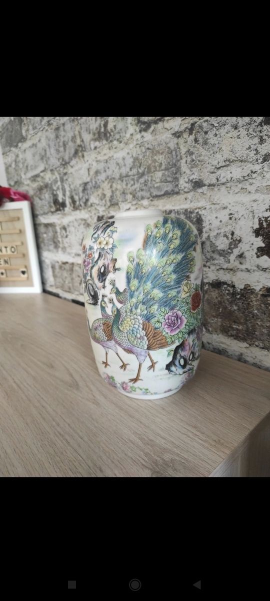 jarrón porcelana motivos orientales