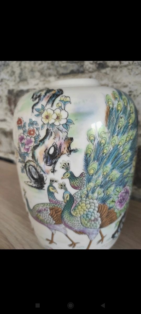 jarrón porcelana motivos orientales