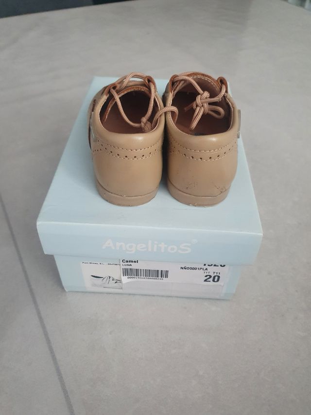 Zapatos bubble charol niña talla 25 camel 15cm