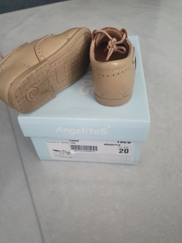 Zapatos bubble charol niña talla 25 camel 15cm