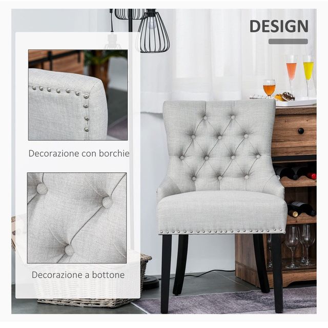 Sedia Poltrona elegante Stile Chesterfield