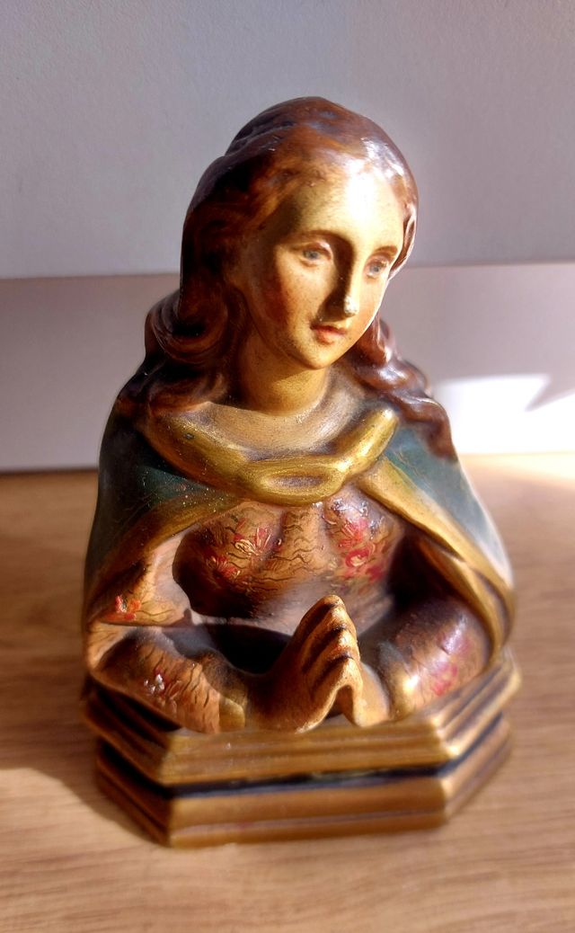 Preciosa figura antigua busto Virgen Maria