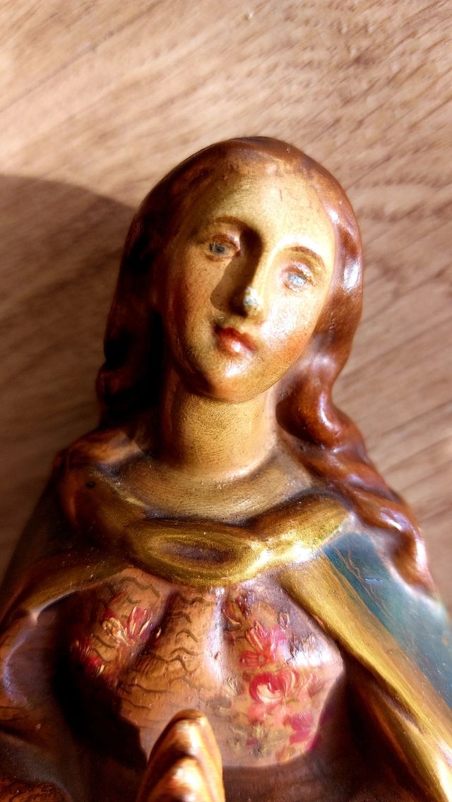 Preciosa figura antigua busto Virgen Maria