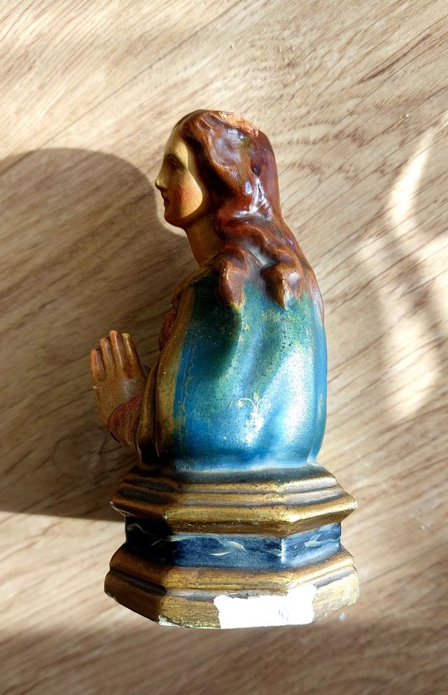 Preciosa figura antigua busto Virgen Maria