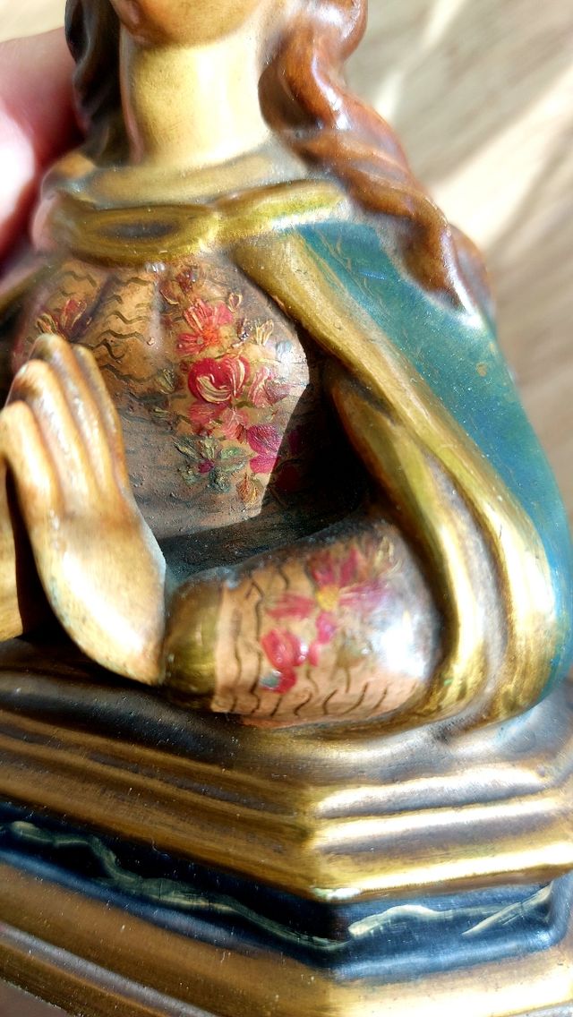 Preciosa figura antigua busto Virgen Maria