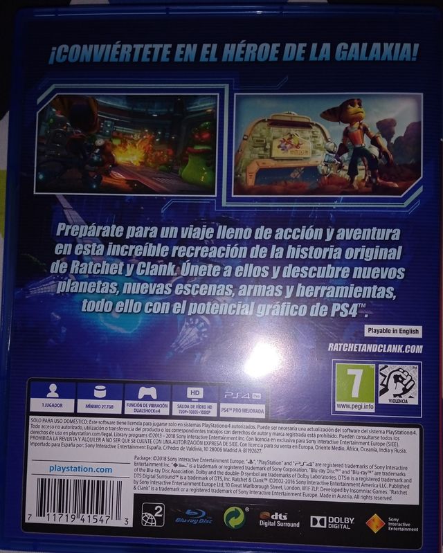 Ratchet Clank juego PS4