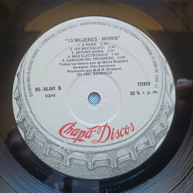 LP Vinilo de Moris-13 Mujeres, Chapa Discos 1981