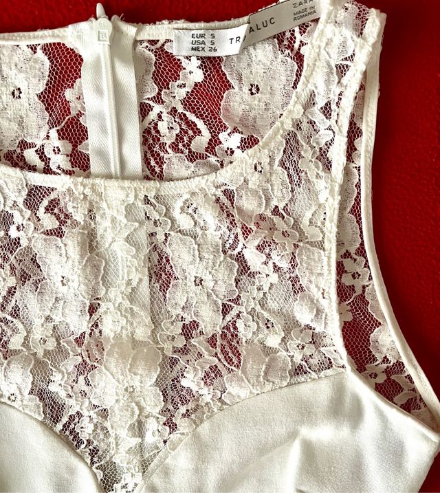 Vestido blanco talla S de Zara de fiesta