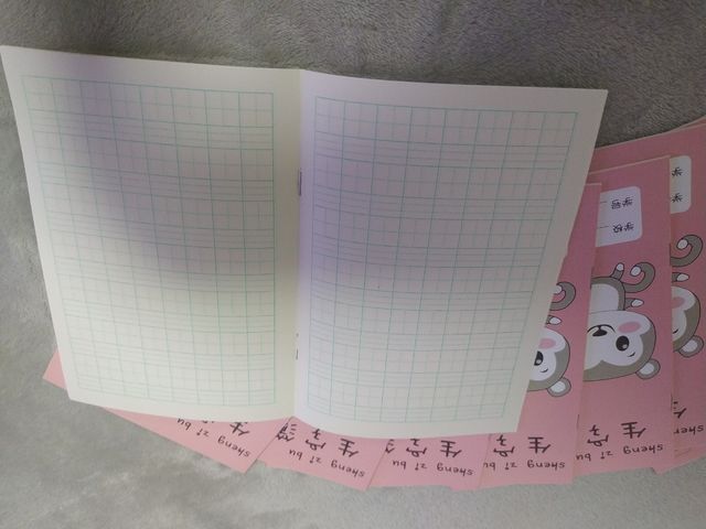 9 cuartillas de escritura china y libro infantil