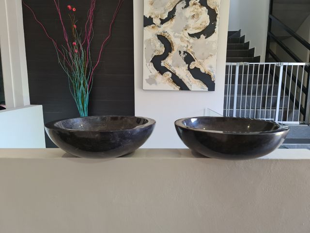 PAREJA LAVABOS MARMOL NEGRO!!!