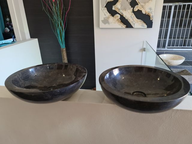 PAREJA LAVABOS MARMOL NEGRO!!!