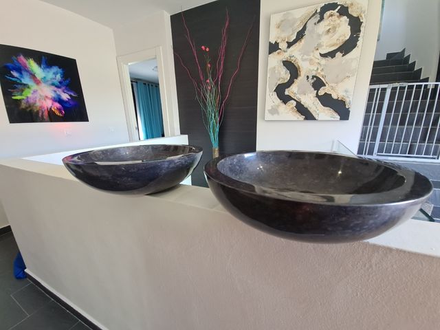 PAREJA LAVABOS MARMOL NEGRO!!!