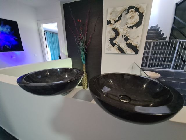PAREJA LAVABOS MARMOL NEGRO!!!