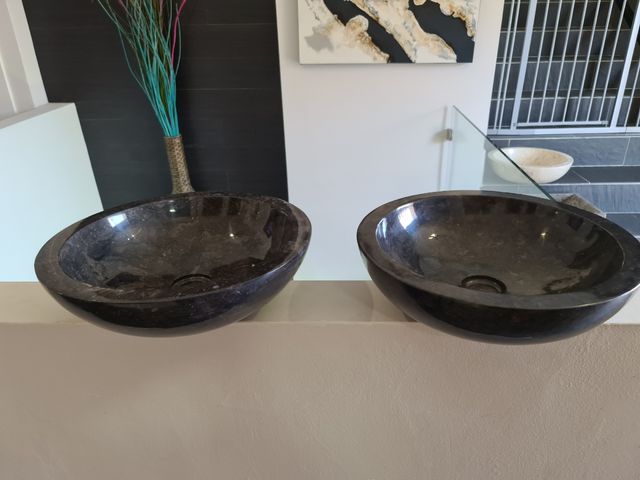 PAREJA LAVABOS MARMOL NEGRO!!!