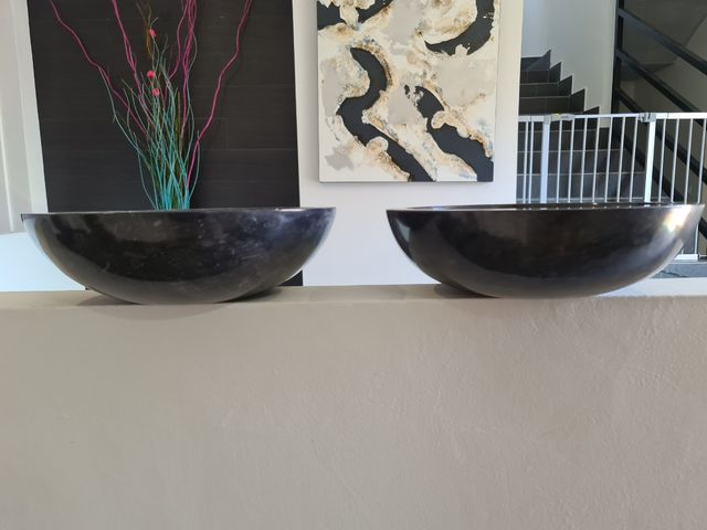 PAREJA LAVABOS MARMOL NEGRO!!!