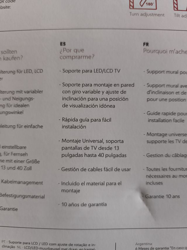 Soporte para TV 13-40" todavía precintado