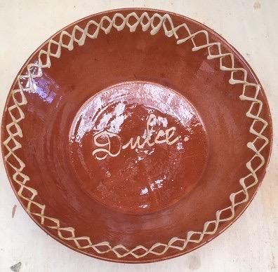 LEBRILLO DE TERRACOTA ESMALTADA.