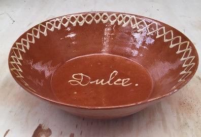 LEBRILLO DE TERRACOTA ESMALTADA.